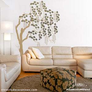 Stencil, Plantilla decorativa para pintar árbol Sicomoro