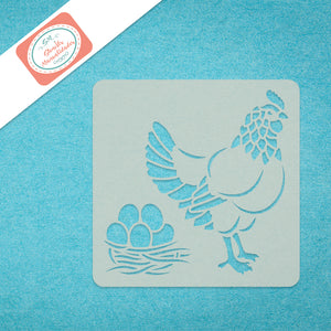Stencil, Plantilla decorativa para pintar gallinas