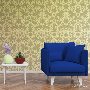 Stencil, Plantilla decorativa para pintar otomí con efecto papel tapiz