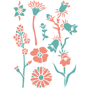Stencil, Plantilla decorativa para pintar flores