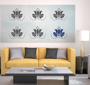 Stencil, Plantilla decorativa para pintar flor de loto
