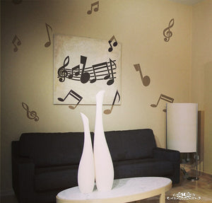 Stencil, Plantilla decorativa para pintar notas musicales