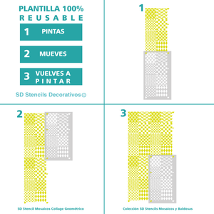 Stencil, Plantilla decorativa para pintar mosaicos o baldosas