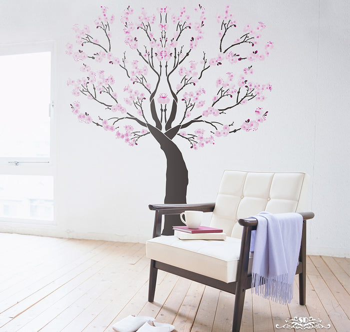 Sakura Stencil: plantillas personalizadas reutilizables para pintar  paredes, letreros, manualidades de bricolaje, plantillas decorativas, ramas  de árboles, flores de cerezo japonesas -  España