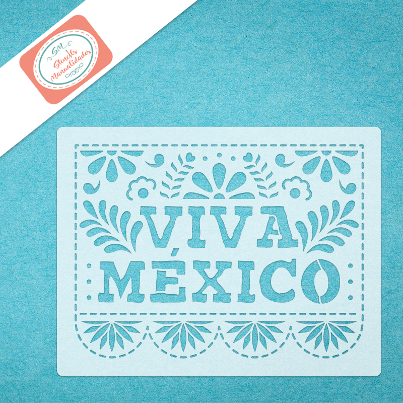 PLANTILLA PARA MANUALIDADES PAPEL PICADO PATRIO 02 Stencil para