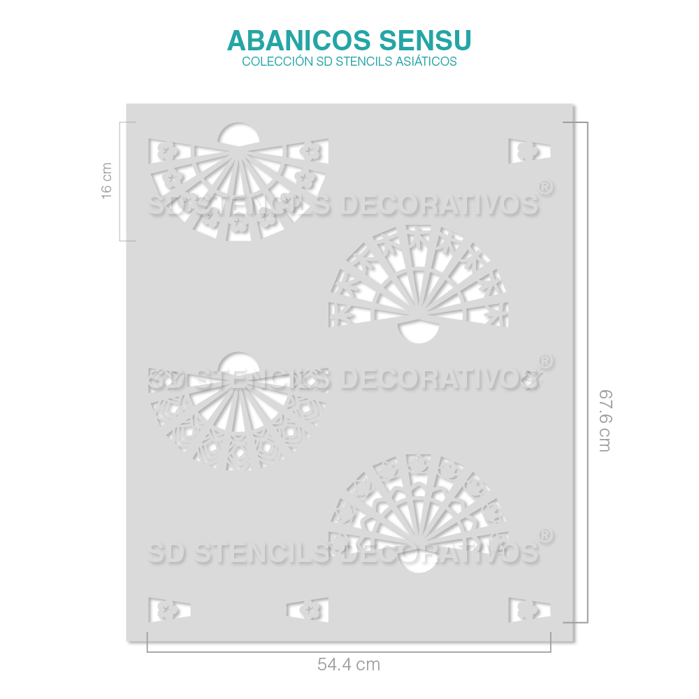 Plantillas Decorativas Multipropósito Stencil Abanico 20x20 - La