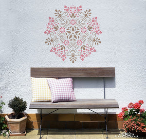 Stencil, Plantilla decorativa para pintar mandala, medallon, roseton