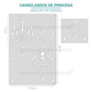 CANDELABROS DE PRINCESA STENCIL