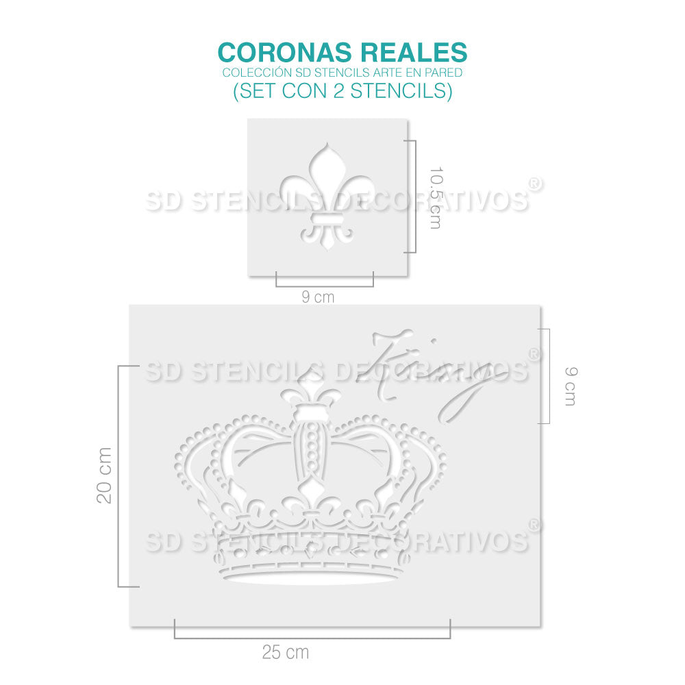 Stencil corona 45x45 cm - Plantilla