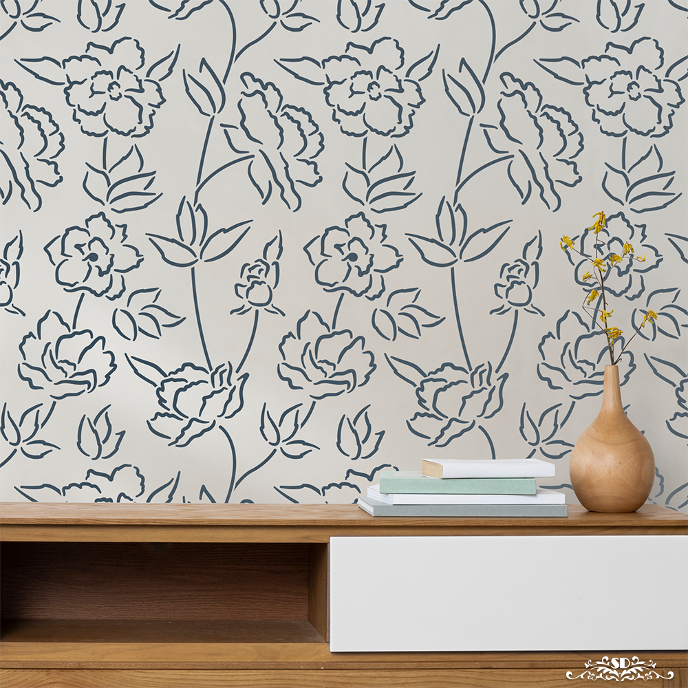 Patrón de flores vintage stencil tarjeta de pintura hacer plantillas  artesanales decoración de pared decoración del hogar -  España