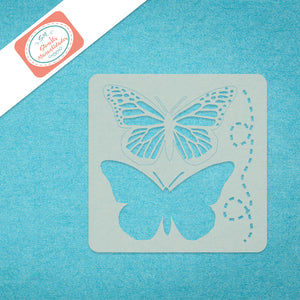 Stencil, plantilla decorativa para pintar mariposa con fondo