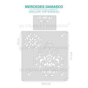 Stencil, Plantilla decorativa para pintar damascos