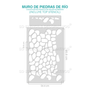 MURO DE PIEDRAS DE  RÍO STENCIL