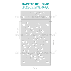 RAMITAS DE HOJAS STENCIL