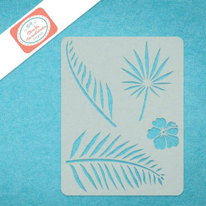 Stencil, Plantilla decorativa para pintar efecto papel tapiz tropicales