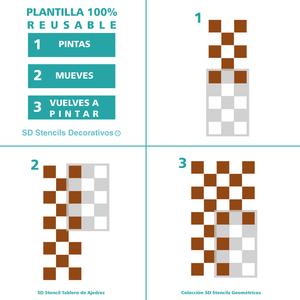 Stencil, Plantilla decorativa para pintar efecto papel tapiz