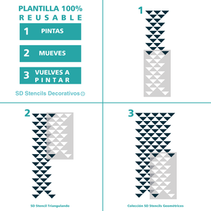 Stencil, Plantilla decorativa para pintar efecto papel tapiz